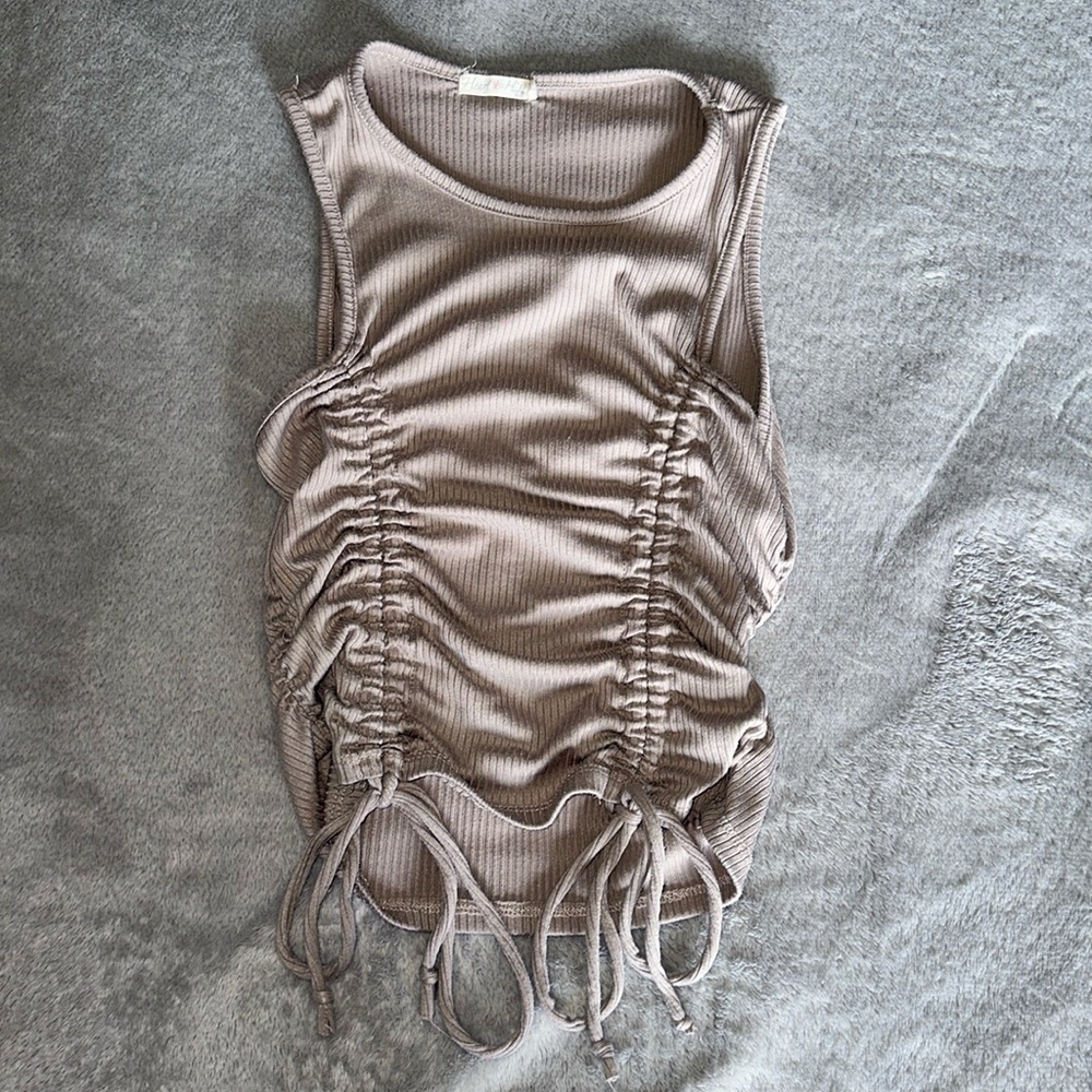 Tan Draw Tank Top